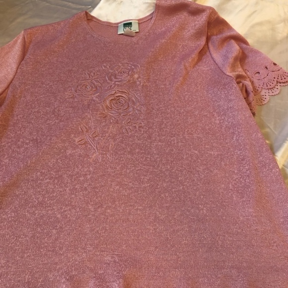 Vintage 80s Rosy Pink Pull Over Top Size XL